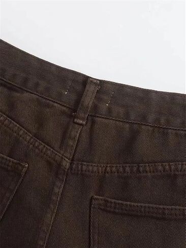 Women's Wide-Leg Pocket Zip-Up Jeans in Saudi Arabia