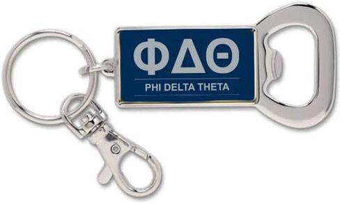 سلسلة مفاتيح Sorority Shop Phi Delta Theta Fraternity - فتاحة زجاجات مسطحة مع حروف يونانية واسم الأخوة بالألوان الرسمية، حلقة مفاتيح Phi Delta Theta in Saudi Arabia