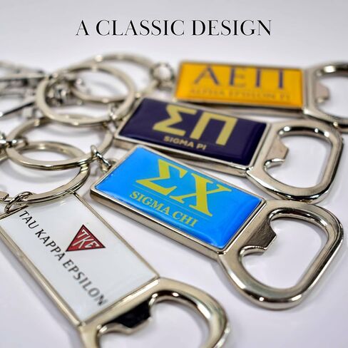 سلسلة مفاتيح Sorority Shop Phi Delta Theta Fraternity - فتاحة زجاجات مسطحة مع حروف يونانية واسم الأخوة بالألوان الرسمية، حلقة مفاتيح Phi Delta Theta in Saudi Arabia
