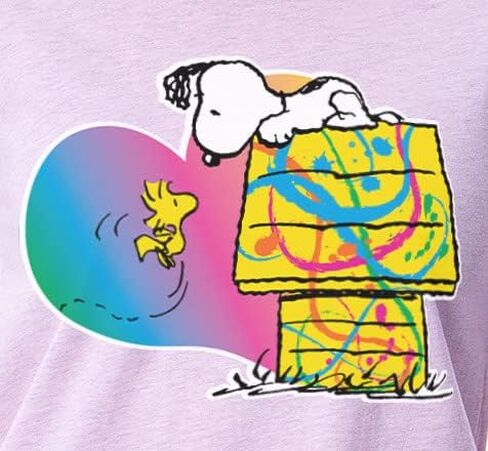 INTIMO Peanuts Womens' Snoopy Woodstock Keep Calm Hug On Character Splatter Paint Sleep Pajama Set in Saudi Arabia