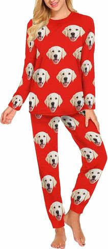 مجموعات بيجامات وجه مخصصة للنساء من MyPupSocks، ملابس نوم مخصصة للصور مقاس XS-XXL in Kuwait