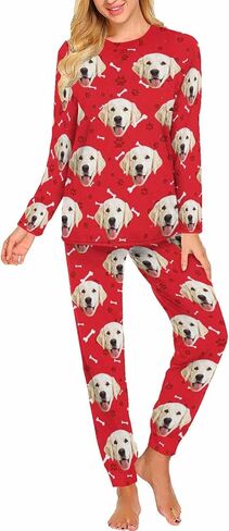 مجموعات بيجامات وجه مخصصة للنساء من MyPupSocks، ملابس نوم مخصصة للصور مقاس XS-XXL in Kuwait