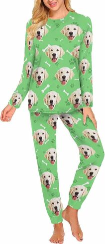 مجموعات بيجامات وجه مخصصة للنساء من MyPupSocks، ملابس نوم مخصصة للصور مقاس XS-XXL in Kuwait