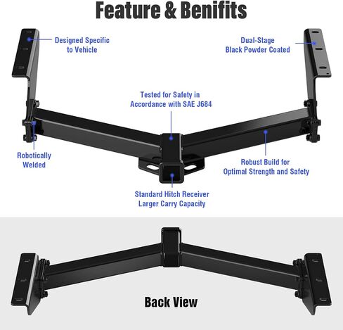 Trailer Hitch, 2 inch Towing Hitch Receiver with Class 3 Hitch Cover Compatible with Jeep Liberty 2008-2012 in Saudi Arabia