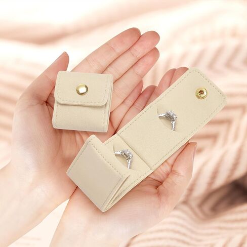 Mini Travel Jewelry Storage Bag, Foldable Gym Jewelry Organizers Holder Case with Snap, Small Ring Earring Necklace Storage Roll Pouch with Multi-compartment for Women girl (Grey) in Saudi Arabia