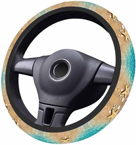 Starfish Shells Elastic Steering Wheel Cover Tropical Beach Shells Steering Wheel Cover Anti Slip Protective Case Universal Stretch Steering Protector in Kuwait