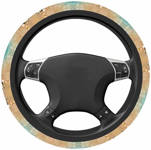 Starfish Shells Elastic Steering Wheel Cover Tropical Beach Shells Steering Wheel Cover Anti Slip Protective Case Universal Stretch Steering Protector in Kuwait