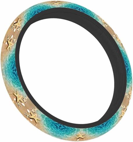 Starfish Shells Elastic Steering Wheel Cover Tropical Beach Shells Steering Wheel Cover Anti Slip Protective Case Universal Stretch Steering Protector in Kuwait