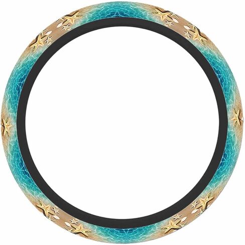 Starfish Shells Elastic Steering Wheel Cover Tropical Beach Shells Steering Wheel Cover Anti Slip Protective Case Universal Stretch Steering Protector in Kuwait