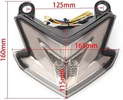 Newsmarts Integrated TailLight Turn Signals Brake Lamp Compatible with for Kawasaki Ninja ZX6R/Z800/Z125 Pro 2013-2018 in Saudi Arabia