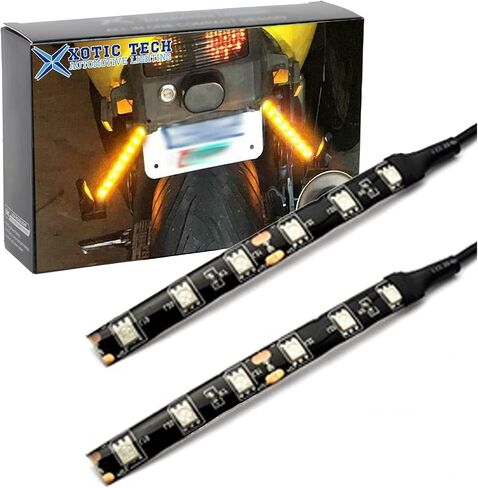 xxotic tech شرائط إضاءة LED للفرامل لإشارة الانعطاف للدراجات النارية ATV، 6-SMD كهرمان in Saudi Arabia