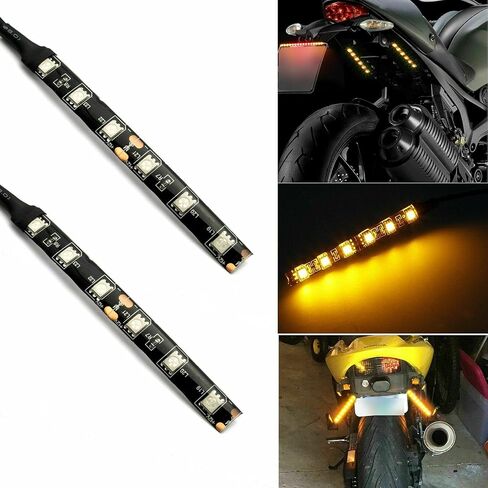 xxotic tech شرائط إضاءة LED للفرامل لإشارة الانعطاف للدراجات النارية ATV، 6-SMD كهرمان in Saudi Arabia