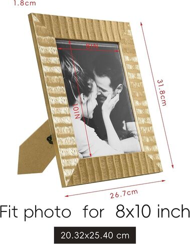 ArtbyHannah 8x10 Inch Gold Picture Frames, Ornate Vintage Golden Photo Frames with Real Glass Cover for Tabletop Display or Wall Mount (2 Pack) in Saudi Arabia