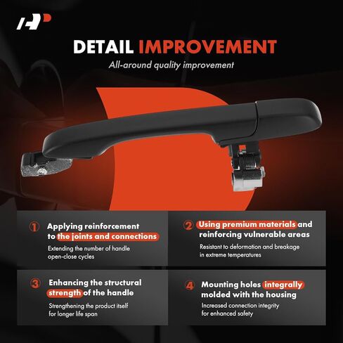 A-Premium Rear Right Passenger Side Exterior Door Handle Compatible with Honda CR-V CRV 2002 2003 2004 2005 2006, Textured Black in Saudi Arabia