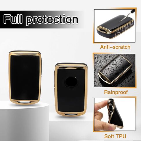 TOMALL for Mazda Key Fob Cover with Keychain, 4 Buttons Soft TPU Key Fob Protector Compatible with 2020-2025 Mazda 3 6 CX-5 CX-3 CX-9 MX-5 CX-30 CX-50 CX-90 CX-70 WAZSKE11D0, Black in Saudi Arabia