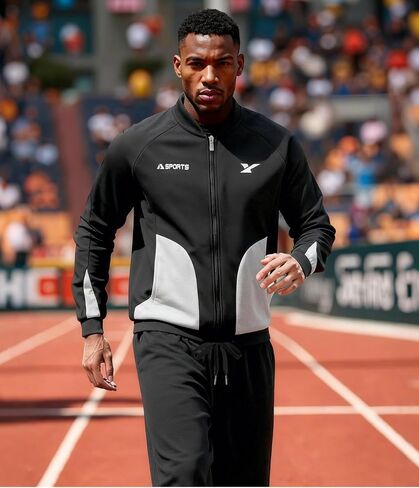 UOUA Mens Tracksuits 2 Piece Set Long Sleeve Sweatsuit Outfits Workout Jogging Suits in Saudi Arabia