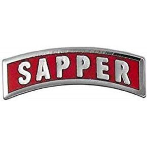 United States Army Sapper White and Red 1" Lapel Pin in Saudi Arabia