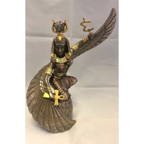 Egyptian Goddess Mother Isis Ra Holding Ankh Figurine 9" H Decorative Statue in Saudi Arabia