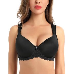 Women's Bra,Underiwre Full Support Bra,Wide Rib Straps T-Shirt Push Up Bra Everydaywear 34C-46DD in Kuwait