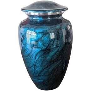 Beautiful Ocean Blue Urns for Human Ashes Adult Female, Burial, Decorative, Funeral, Cremation for Women, Men and Pets - 1 Large Urn (Blue) in Saudi Arabia