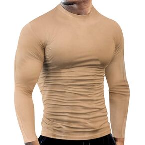 Men's Cool Dry Compression Shirts Long Sleeve Sports Baselayer T-Shirts Tops Gym Athletic Workout Bodybuilding Shirt in Saudi Arabia