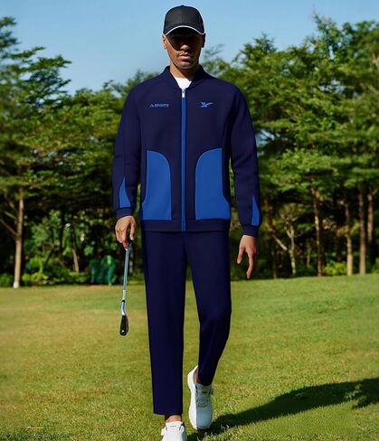 UOUA Mens Tracksuits 2 Piece Set Long Sleeve Sweatsuit Outfits Workout Jogging Suits in Saudi Arabia