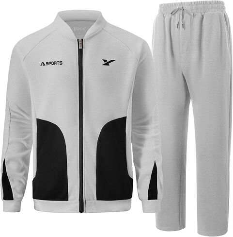 UOUA Mens Tracksuits 2 Piece Set Long Sleeve Sweatsuit Outfits Workout Jogging Suits in Saudi Arabia