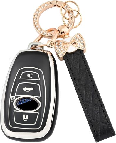 لغطاء Subaru Key Fob - حافظة مفاتيح TPU ناعمة تناسب Impreza Legacy BRZ Outback Ascent Crosstrek Forester BRZ WRX Sti 4 أزرار مفتاح ذكي (وردي) in Kuwait