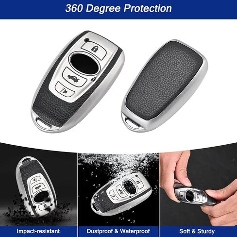 لغطاء Subaru Key Fob - حافظة مفاتيح TPU ناعمة تناسب Impreza Legacy BRZ Outback Ascent Crosstrek Forester BRZ WRX Sti 4 أزرار مفتاح ذكي (وردي) in Kuwait