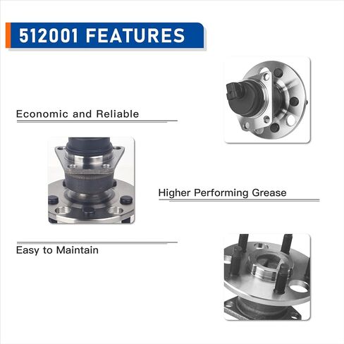 PAROD 512001 Rear Wheel Bearing and Hub Assembly Fit for 91-98 Buick Skylark/Pontiac Grand Am, 92-96 Chevy Cavalier/Corsica, 03-05 Cavalier, 92-98 Oldsmobile Achieva, 92-94 Sunbird, 95-05 Sunfire in Saudi Arabia
