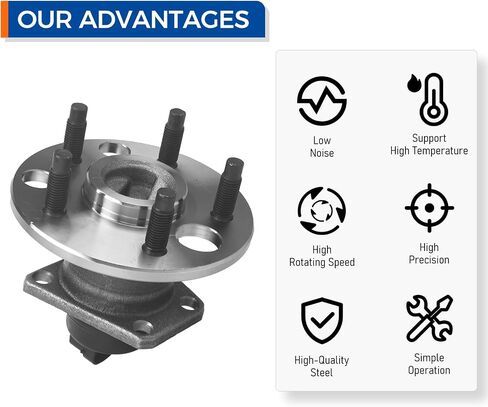 PAROD 512001 Rear Wheel Bearing and Hub Assembly Fit for 91-98 Buick Skylark/Pontiac Grand Am, 92-96 Chevy Cavalier/Corsica, 03-05 Cavalier, 92-98 Oldsmobile Achieva, 92-94 Sunbird, 95-05 Sunfire in Saudi Arabia