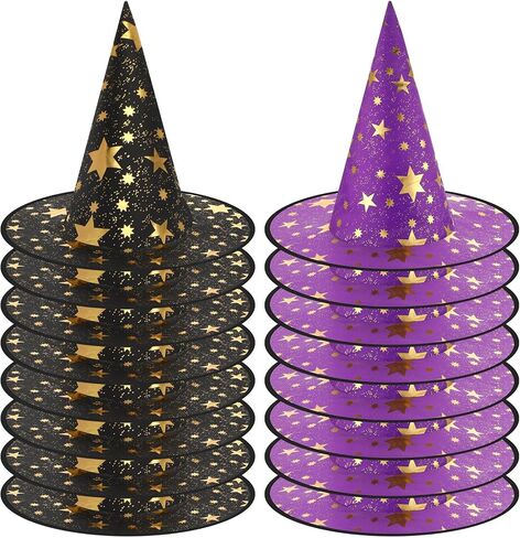 Newcotte 16 Pieces Witch Hats Halloween Costumes for Women Men Modern Witch Hats Fancy Dress Party Decorations in Saudi Arabia