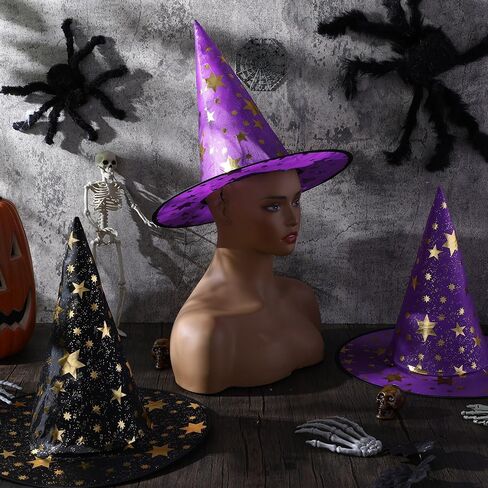 Newcotte 16 Pieces Witch Hats Halloween Costumes for Women Men Modern Witch Hats Fancy Dress Party Decorations in Saudi Arabia