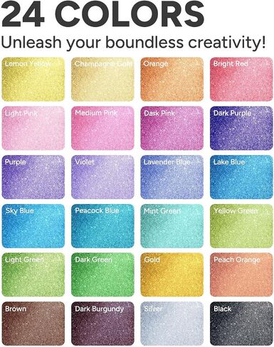 16 Colors Acrylic Glitter Markers Pen, Glitter Paint Pens, 0.7mm Fine Point Tip Metallic Shimmer Marker, Kids Adults DIY Crafts Making, Greeting Birthday Cards Present, Drawing, Scrapbooking Supplies in Kuwait