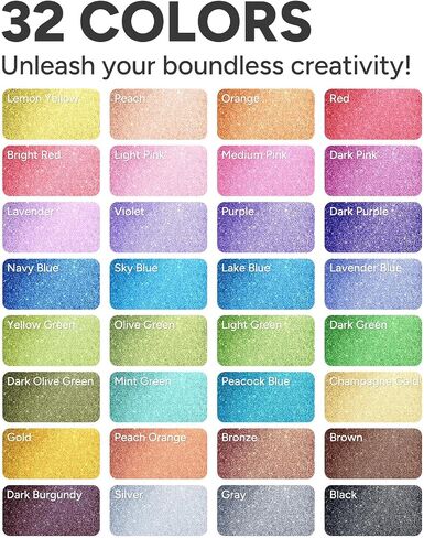 16 Colors Acrylic Glitter Markers Pen, Glitter Paint Pens, 0.7mm Fine Point Tip Metallic Shimmer Marker, Kids Adults DIY Crafts Making, Greeting Birthday Cards Present, Drawing, Scrapbooking Supplies in Kuwait