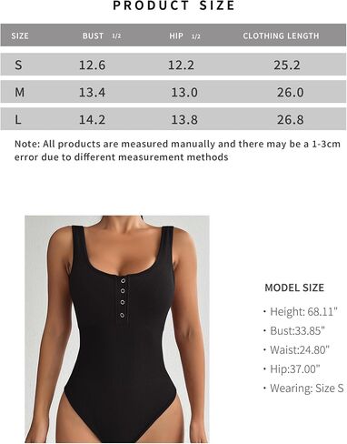 Women's Ribbed Bodysuit Square Neck Button Front Rompers Sleeveless One Piece Onitard Outfit Fit in Saudi Arabia