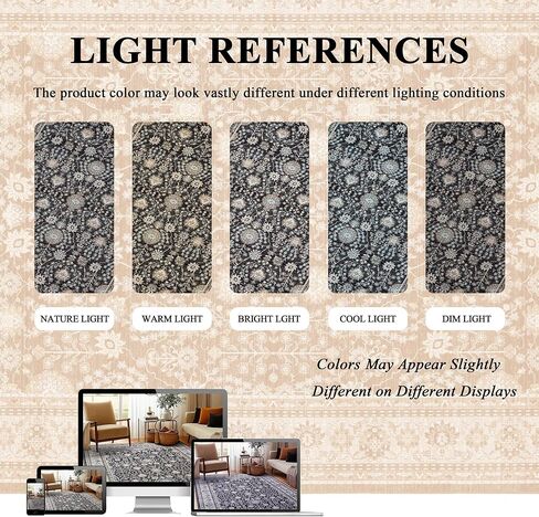6x9 Washable Non-Slip Area Rug for Living Room, Dining Room, Bedroom Home Office-Vintage Farmhouse Soft Non-Shedding Distressed Low Pile Area Rug (Retro Blue and Burgundy,6x9) in Saudi Arabia