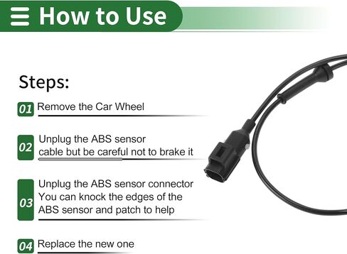 ABS Wheel Speed Sensor ABS Sensor No.T2H32280/T2H4069/T2H48446/10071156964 for Jaguar Xe 2016-2023 1 Pc Front Left Front Right in Saudi Arabia