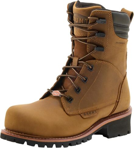 BRUNT DiStasio Welted (Comp Toe) - Men’s 9'' Waterproof Logger Safety Toe Work Boot - Brown, Goodyear Welt Construction, EH & ESR Rated, Oil & Slip Resistant, Adjustable Width in Saudi Arabia