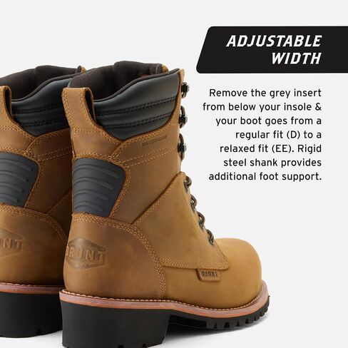 BRUNT DiStasio Welted (Comp Toe) - Men’s 9'' Waterproof Logger Safety Toe Work Boot - Brown, Goodyear Welt Construction, EH & ESR Rated, Oil & Slip Resistant, Adjustable Width in Saudi Arabia