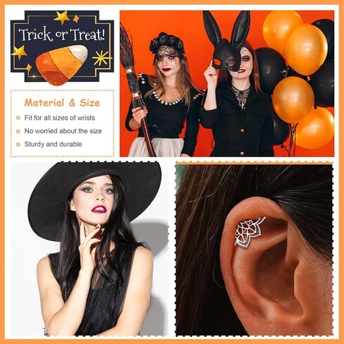 Halloween Earrings for Women Silver Spider Earrings Spider Helix Piercing Jewelry Halloween Costume Outfit Jewelry in Saudi Arabia