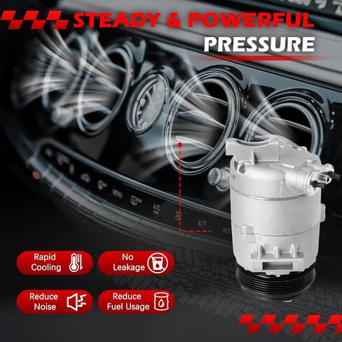AC Compressor Fit for Cavalier, Ion, Aura, G6, HHR, Cobalt, Malibu, G5, Pursuit, Sunfire, 2.0L 2.2L 2.4L, A/C with Clutch Replacement for 2020756R, 1420741RC, 1421583NC, 10349111, 68275, 1421588C in Saudi Arabia