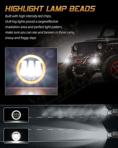 متوافق مع مجموعة مصابيح الضباب Pontiac Firebird Trans Am 1993 1994 1995 1996 1997 1998 1999 2000 2001 2002، مصابيح ضباب LED 4 بوصة DRL أضواء إشارة الانعطاف، أبيض كهرماني، حزمة من 2 in Kuwait
