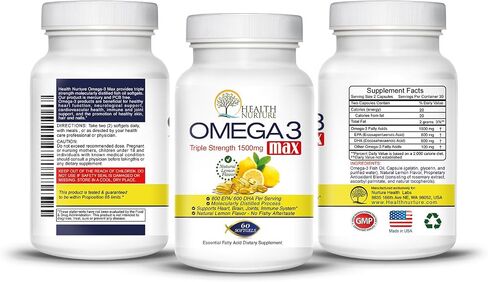 Fish Oil Omega-3 Maximum Strength 1500mg (800 EPA/600 Dha) Pharmaceutical Grade Fish Oil in Saudi Arabia