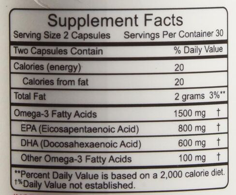 Fish Oil Omega-3 Maximum Strength 1500mg (800 EPA/600 Dha) Pharmaceutical Grade Fish Oil in Saudi Arabia