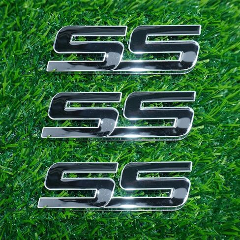 Side Door Rear Tailgate Trunk Emblem Nameplate 3D Metal Badge Replacement for 06-10 SS 15211285 3Pc (Chrome Black) in Kuwait