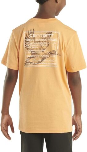 Carhartt Kid's CA6521 Short-Sleeve Duck Stamp T-Shirt - Boys - Large (14-16) - Tangerine in Saudi Arabia