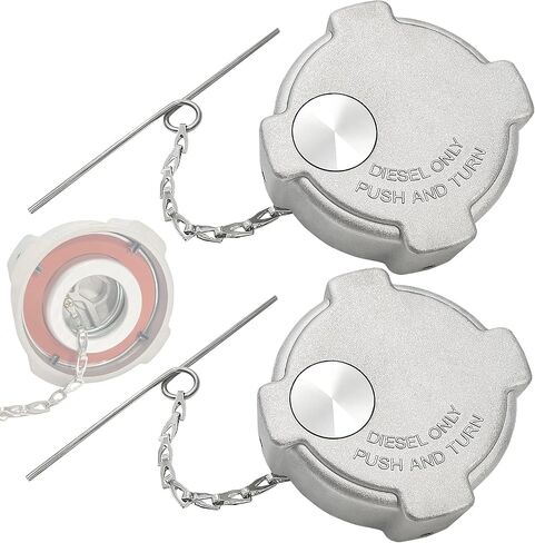 2 Pack 3" Female 1/4 Turn Locking Fuel Tank Cap, Compatible with Freightliner Century 112, Cascadia 125, Columbia 112 120, Aluminum Truck Gas Cap, Replace 03-37017-000 03-37017-002 572.1018 in Saudi Arabia