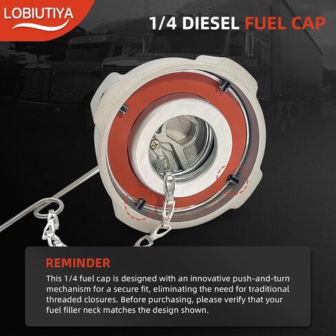 2 Pack 3" Female 1/4 Turn Locking Fuel Tank Cap, Compatible with Freightliner Century 112, Cascadia 125, Columbia 112 120, Aluminum Truck Gas Cap, Replace 03-37017-000 03-37017-002 572.1018 in Saudi Arabia
