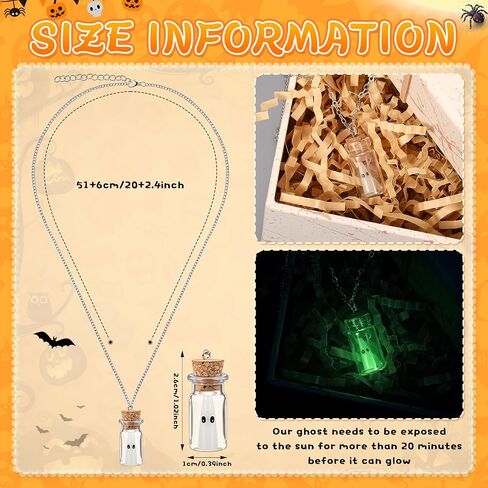 Tondiamo Adopt a Ghost Necklaces Glow in the Dark Ghost Necklace Ghost Face Necklace Halloween Jewelry Gifts for Women and Men for Halloween Party Birthday Horror Theme Party Supplies in Saudi Arabia